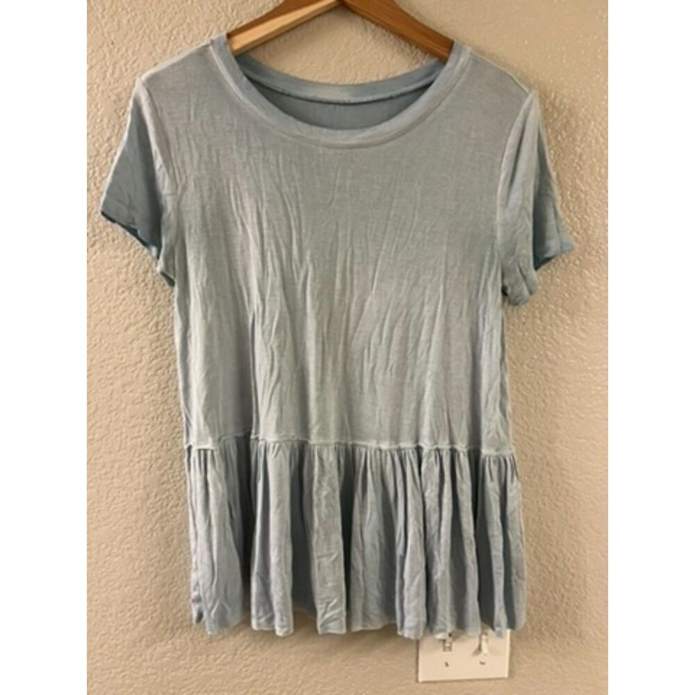 Mossimo Supply Co Jersey Sky Blue Peplum‎ Tee XS